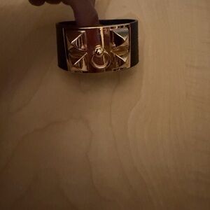 Gold and Black Cuff Bracelet